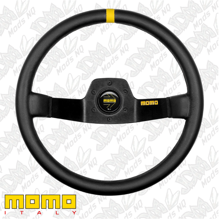 MOMO MOD.02 Black Leather Steering Wheel 350mm – JDM Mods NQ