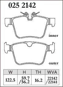 DIXCEL Rear Brake Pads - Jaguar F-Pace / XE / XF / Range Rover Evoque / Volvo XC60