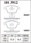 DIXCEL Front Brake Pads – Ford Focus XR5 Turbo (LT) / Mazda 3 MPS (BK / BL)