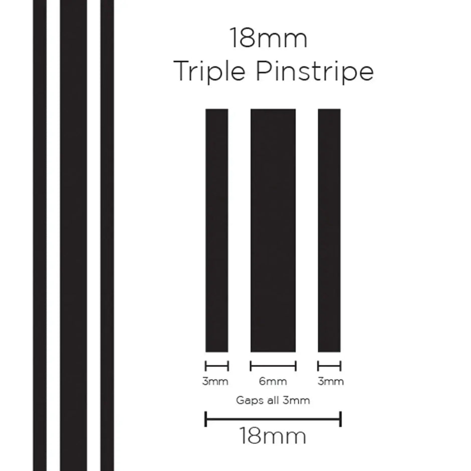 SAAS Pinstripe Triple Black 18mm x 10m 11101 - view 1