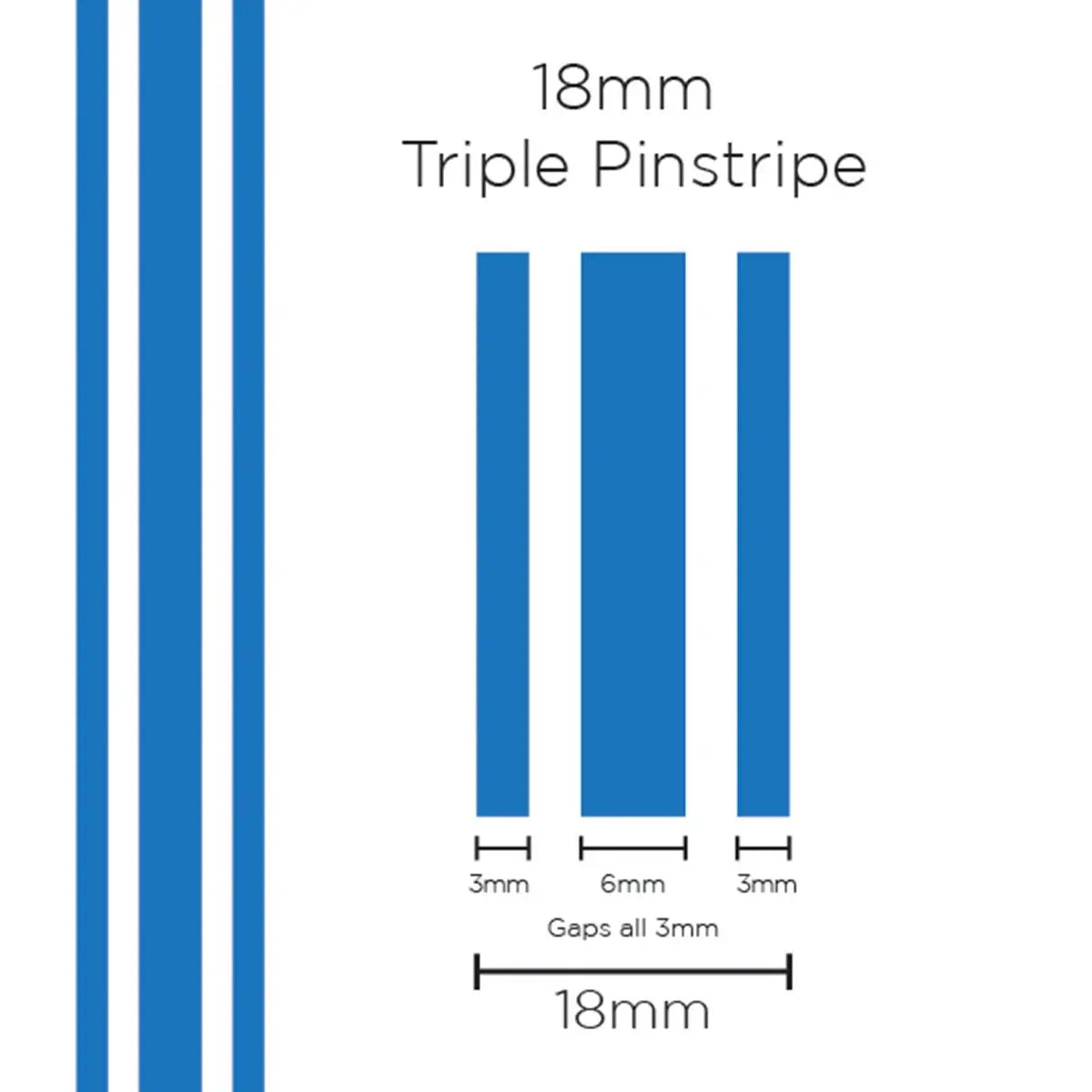 SAAS Pinstripe Triple Medium Blue 18mm x 10m 11104 - view 1