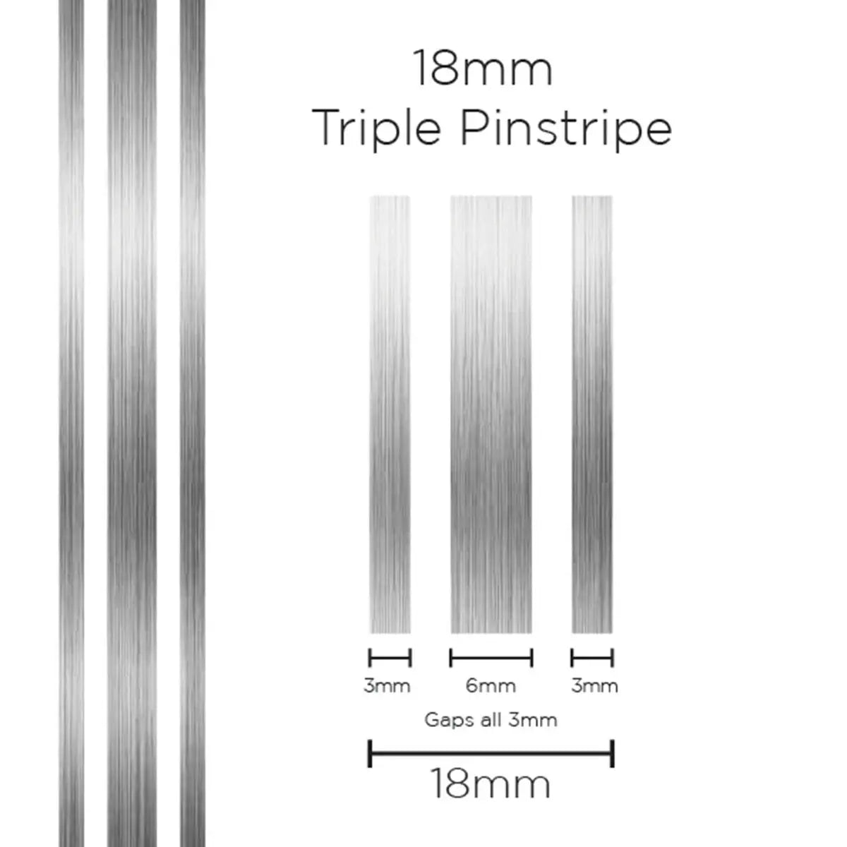 SAAS Pinstripe Triple Silver 18mm x 10m 11107 - view 1