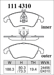 DIXCEL Front Brake Pads - Mercedes-Benz C-Class (W204) / E-Class (W212) / CLS (C218) / SLK (R172)
