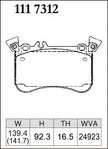 DIXCEL Front Brake Pads – Mercedes-AMG A45 (W176) / CLA45 (C117) / GLA45 (X156)