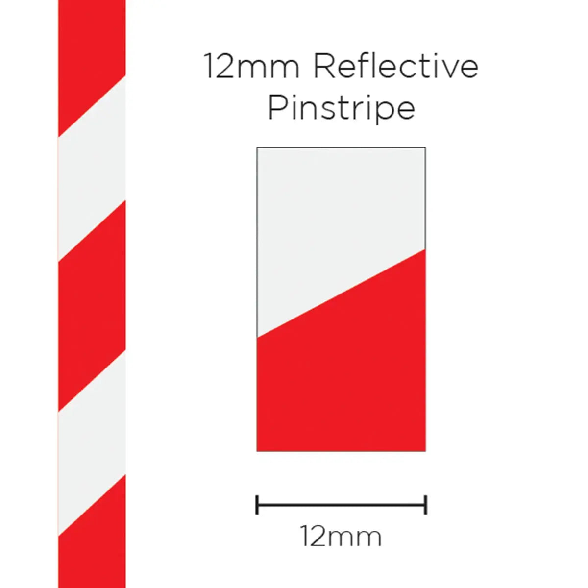 SAAS Pinstripe Reflective Red/White 12mm x 1m 11400 - view 1