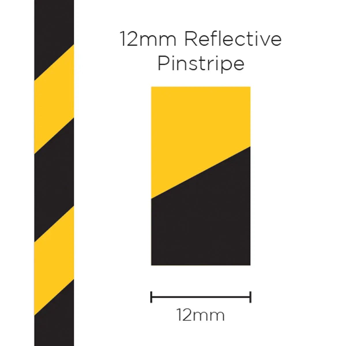 SAAS Pinstripe Reflective Black/Yellow 12mm x 1m 11489 - view 1