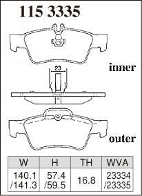 DIXCEL Rear Brake Pads - Mercedes-Benz E-Class (W211/W212) / S-Class (W220/W221) / CLS