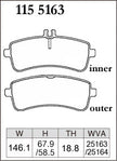 DIXCEL Rear Brake Pads – Mercedes-AMG C63 (W205) / C63 S (W205)