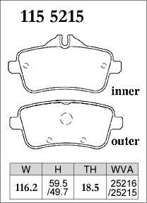 DIXCEL Rear Brake Pads – Mercedes-AMG A45 (W176) / CLA45 (C117) / GLA45 (X156)