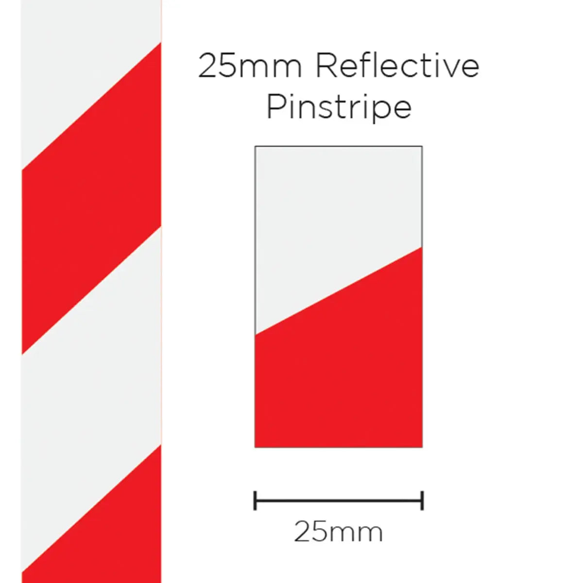 SAAS Pinstripe Reflective Red/White 25mm x 1m 11600 - view 1