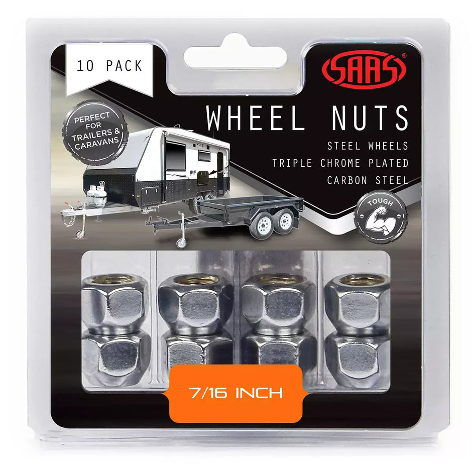 SAAS Wheel Nuts OE Open End 7/16 UNF Chrome 10Pk 1161010 - view 1
