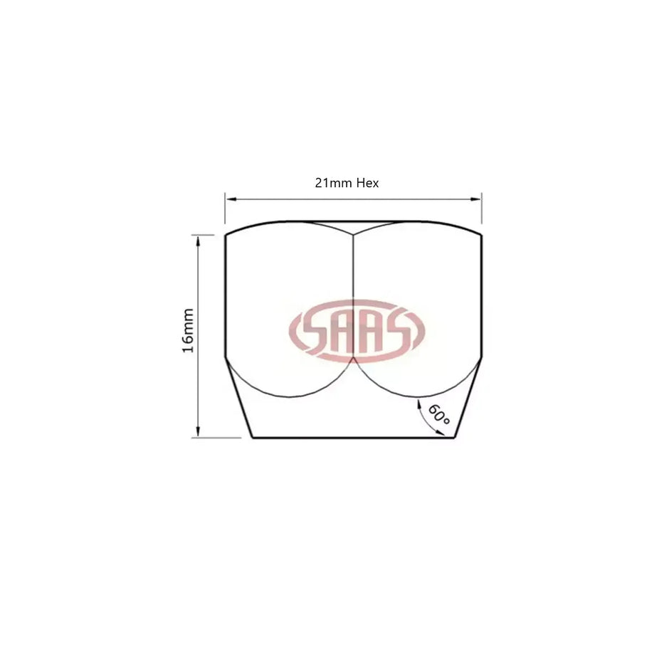 SAAS Wheel Nut OE Open End M14x1.50 Chrome 11619B - view 3