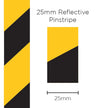 SAAS Pinstripe Reflective Black/Yellow 25mm x 1m 11689 - view 1