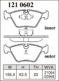 DIXCEL Front Brake Pads – BMW M3 (E36 / E46) / M5 (E34) / Z3 M / Z4 M