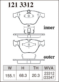 DIXCEL Front Brake Pads – BMW 1M Coupe (E82) / M3 (E90/E92/E93) / 520d (E60)