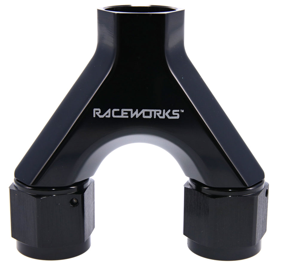 Raceworks AN Female Flare to AN ORB O-Ring Boss Y Block Fitting