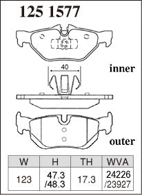 DIXCEL Rear Brake Pads - BMW 1 Series (E82/E87/E88) / 1M (E82) / 3 Series (E90/E91/E92/E93) / X1 (E84)