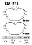 DIXCEL Rear Brake Pads - BMW 5 Series (F10/F11/G30/G31) / X3 (F25/G01) / X4 (F26/G02) / X5 (G05) / Z4 (E89)