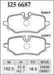 DIXCEL Rear Brake Pads - BMW 1 Series (F70) / X1 / iX1 (U11) / X2 / iX2 (U10) / 2 Series Active Tourer (U06)