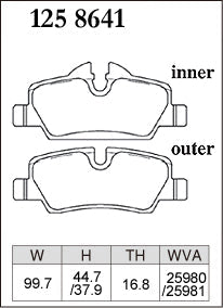 DIXCEL Rear Brake Pads - MINI Cooper / Cooper S / JCW (F55/F56/F57)