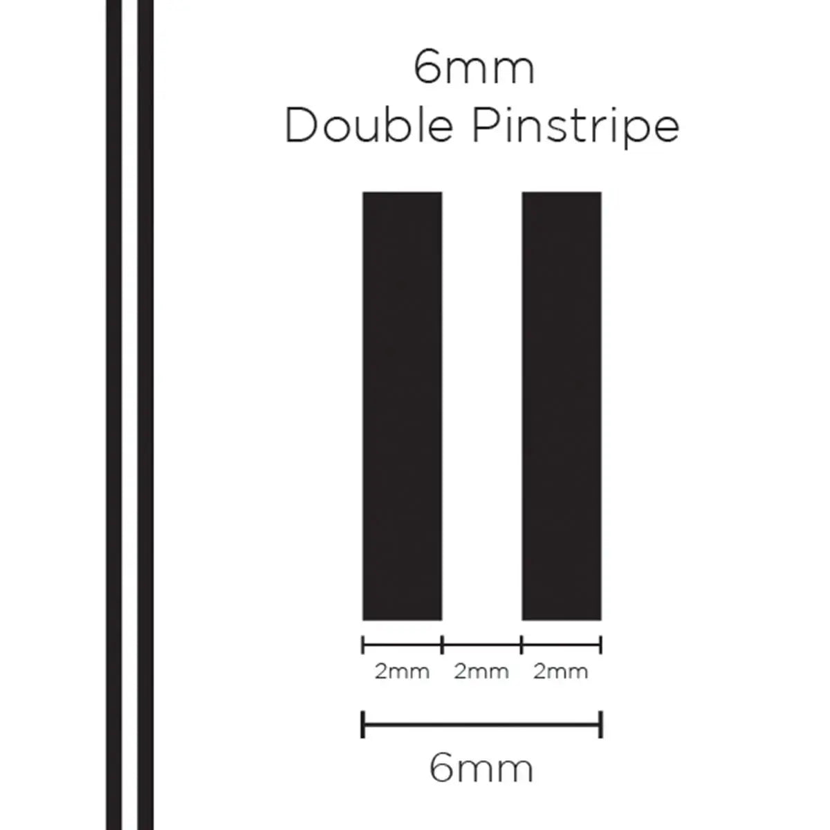SAAS Pinstripe Double Black 6mm x 10m 1301 - view 1