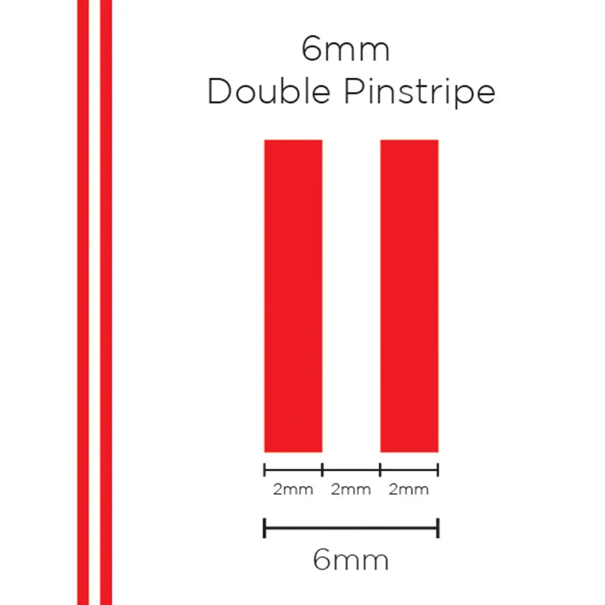 SAAS Pinstripe Double Red 6mm x 10m 1303 - view 1