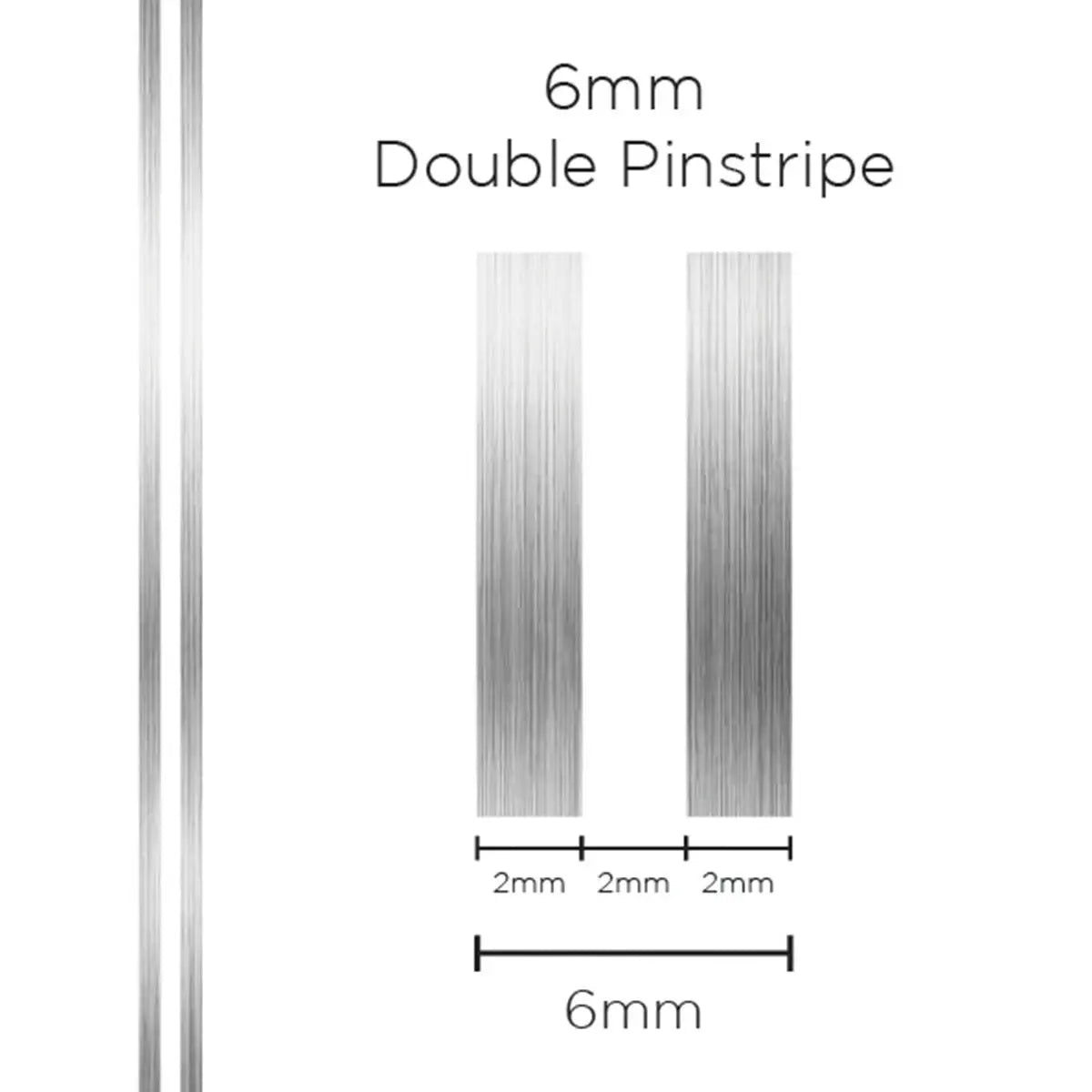 SAAS Pinstripe Double Silver 6mm x 10m 1307 - view 1