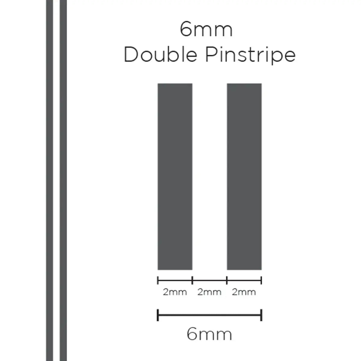 SAAS Pinstripe Double Charcoal 6mm x 10m 1308 - view 1