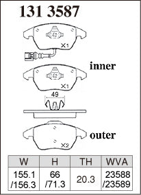DIXCEL Front Brake Pads – VW Golf GTI (Mk5 / Mk6)
