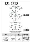 DIXCEL Front Brake Pads – VW Golf R (Mk6) / Scirocco R / Audi S3 (8P)