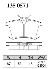 DIXCEL Rear Brake Pads – Renault Megane Mk3 / Mk4 RS (X95 / XFB) – Mechanical Handbrake