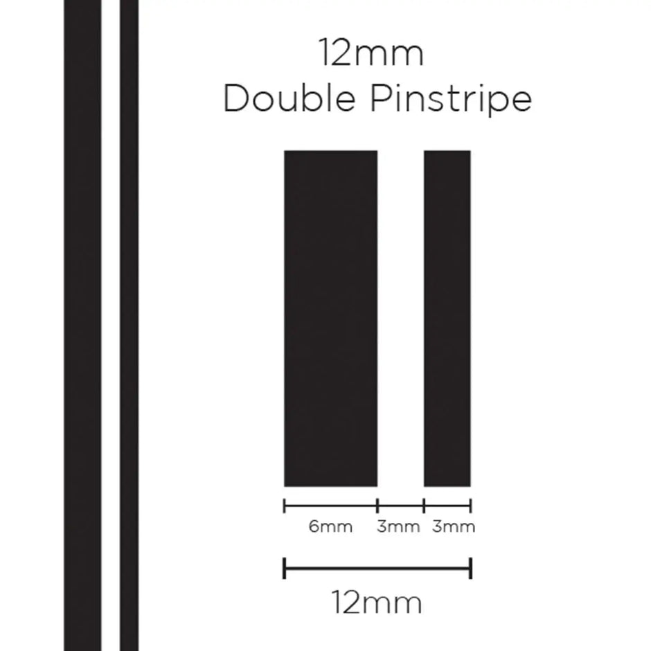 SAAS Pinstripe Double Black 12mm x 10m 1601 - view 1