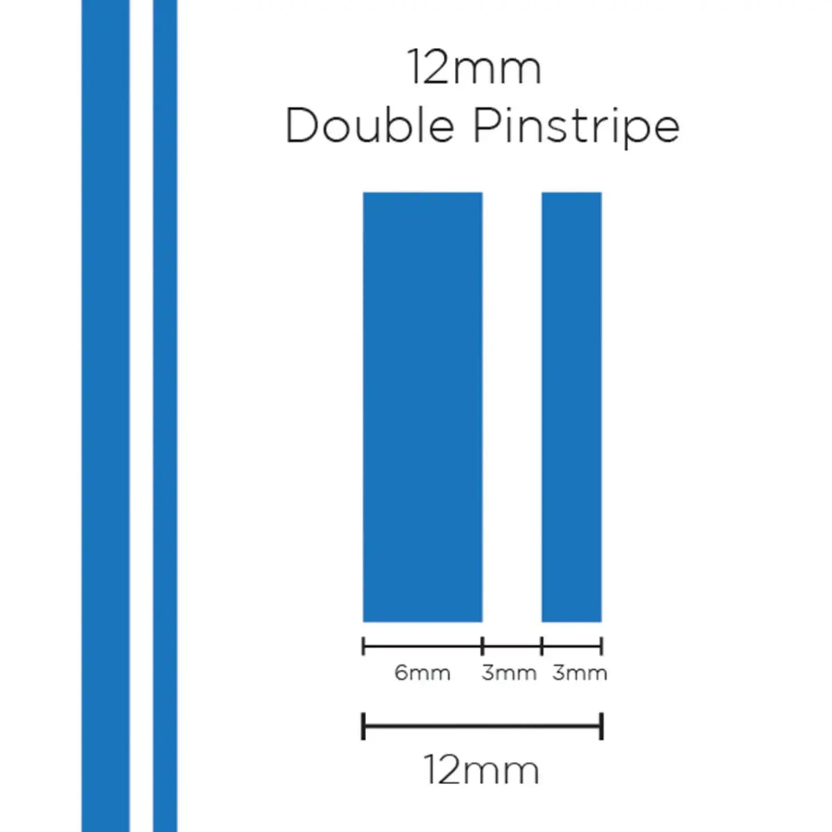SAAS Pinstripe Double Medium Blue 12mm x 10m 1604 - view 1