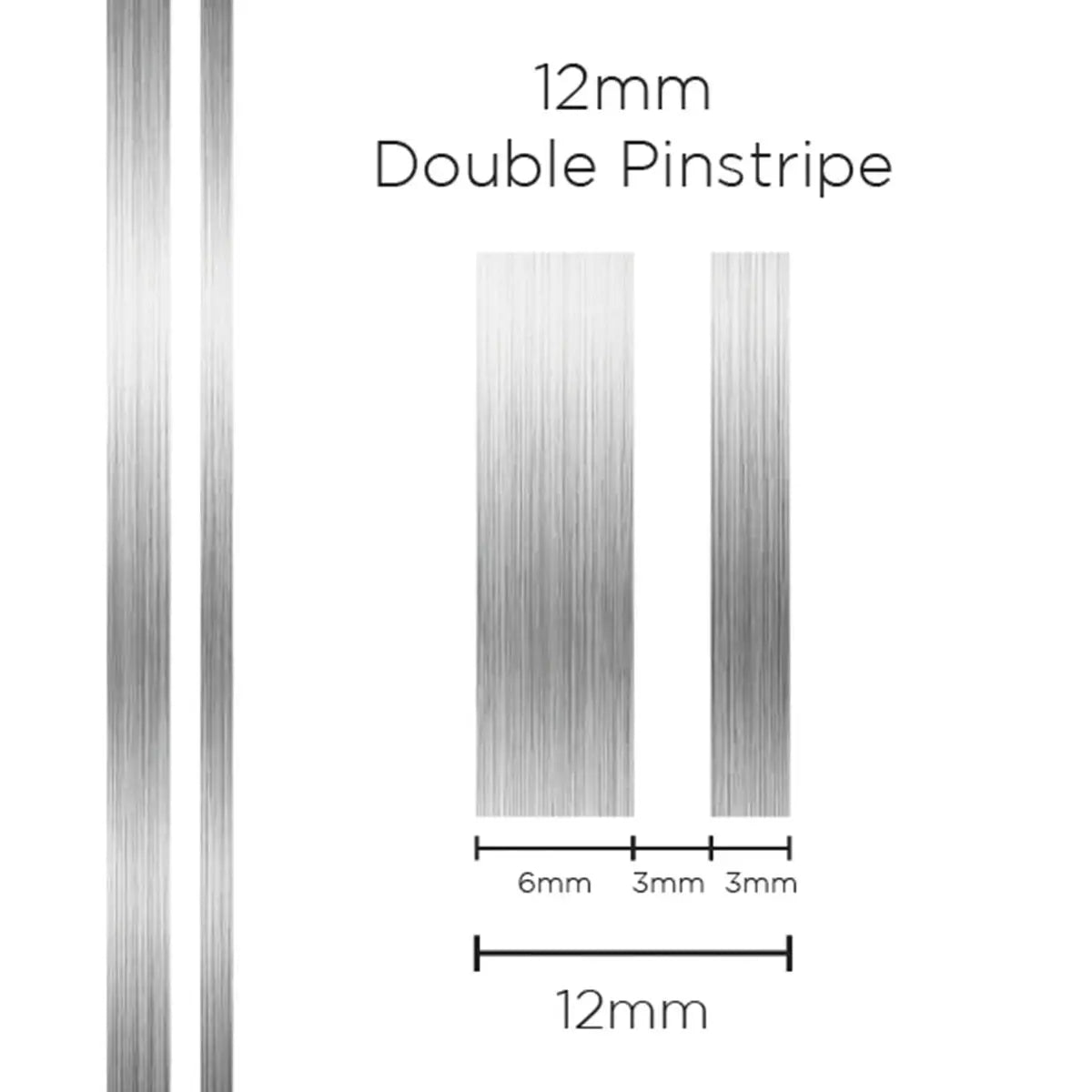 SAAS Pinstripe Double Silver 12mm x 10m 1607 - view 1