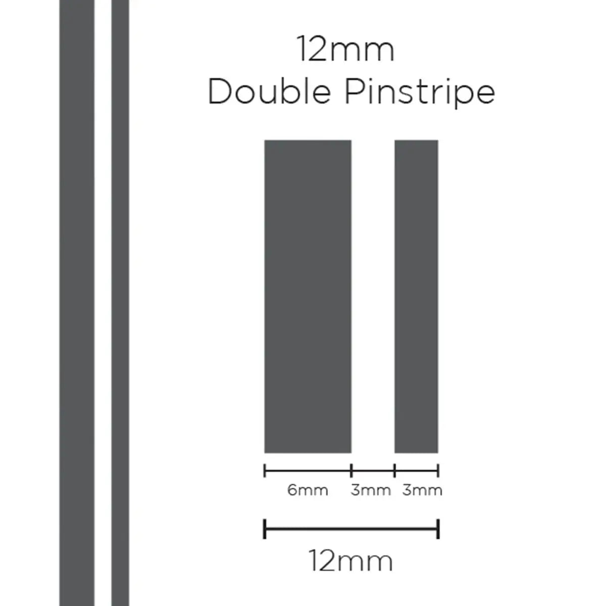 SAAS Pinstripe Double Charcoal 12mm x 10m 1608 - view 1