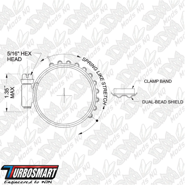 Turbosmart Constant Tension Clamp Diagram