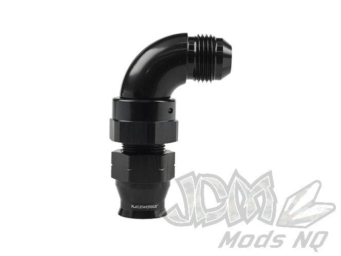 Raceworks 600 Series Hard Line Hose End AN Male 90 Degree Fittings