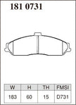 DIXCEL Front Brake Pads - Holden Commodore (VZ) / HSV Clubsport (VT/VX/VY/VZ) / Ford Falcon (BA) / Chevrolet Corvette (C5/C6)