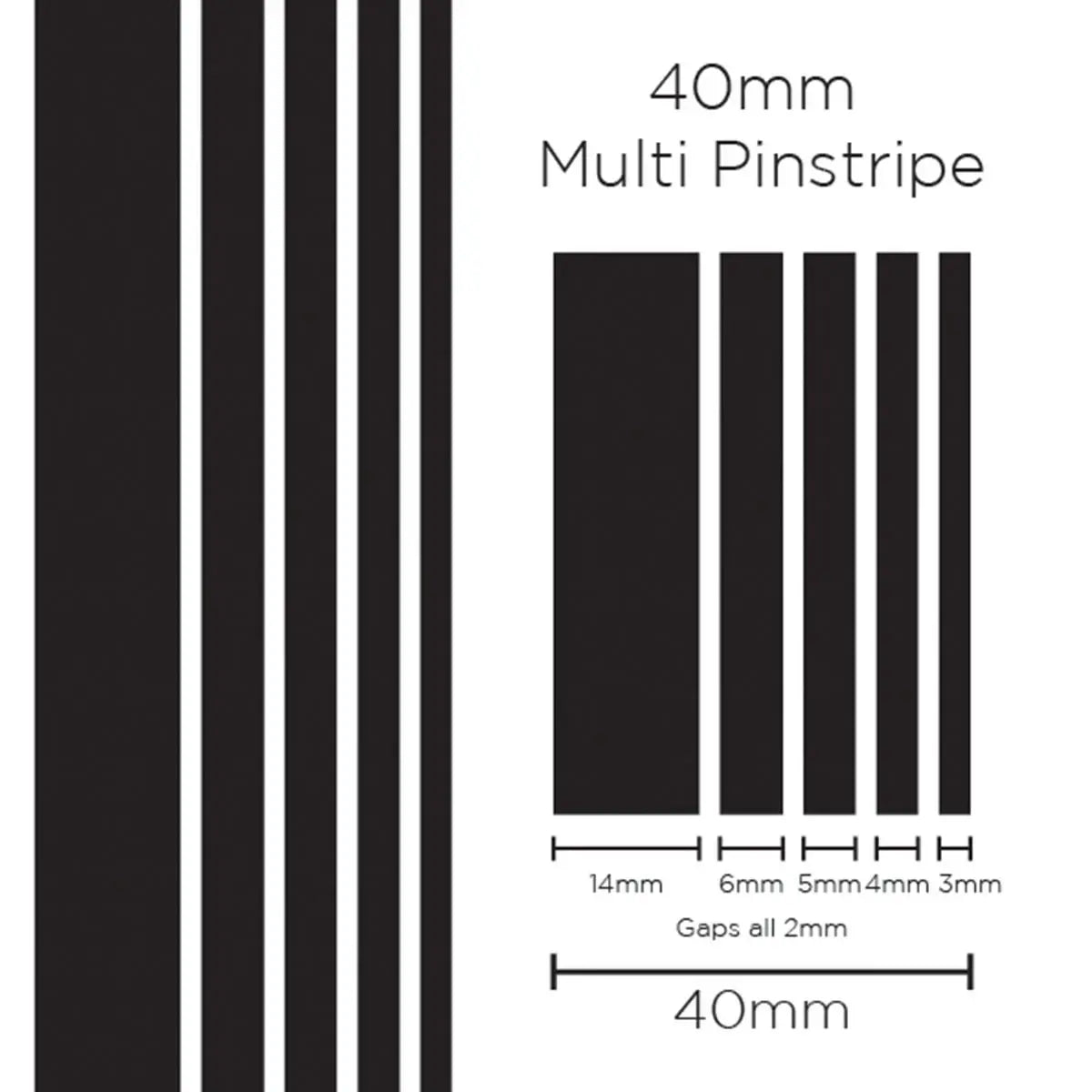 SAAS Pinstripe Multi Black 40mm x 10m 1901 - view 1