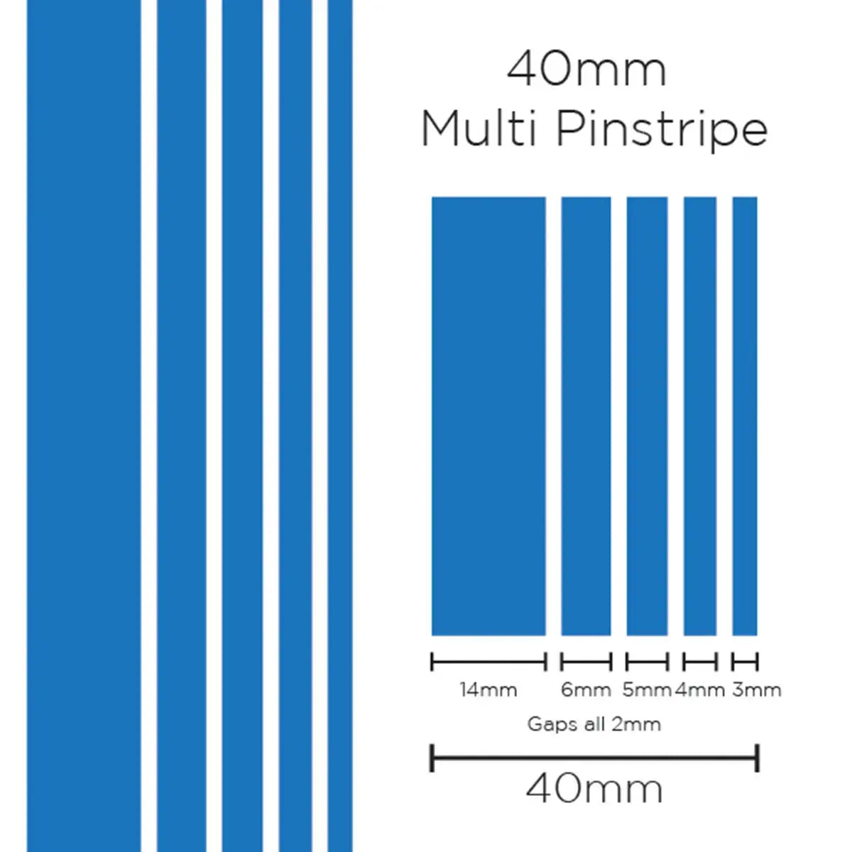 SAAS Pinstripe Multi Medium Blue 40mm x 10m 1904 - view 1