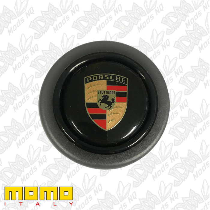 Momo Round Lip Horn Button With Porsche Logo