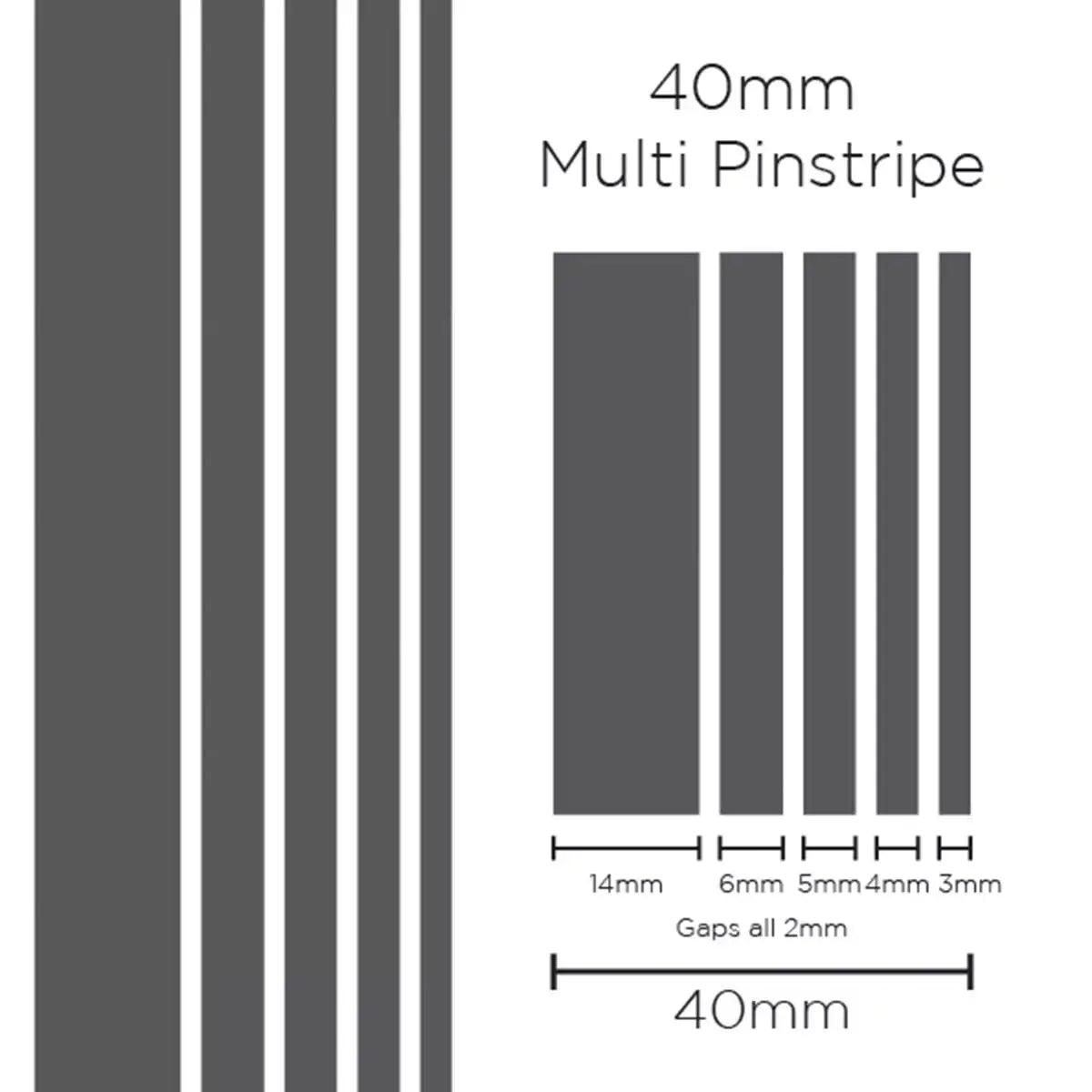 SAAS Pinstripe Multi Charcoal 40mm x 10m 1908 - view 1