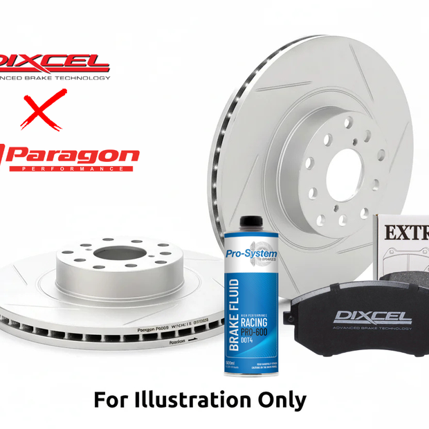 Paragon PAR4650S Front Rotor + Dixcel Brake Pad Combo – Subaru WRX (2001-2007)