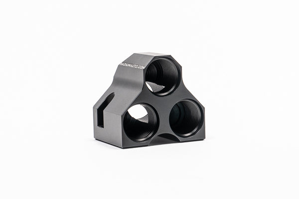 Radium Distribution Block 3 x 10AN ORB to 1 x 12AN ORB w/Fittings