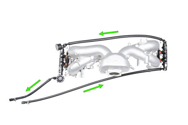 Radium Series Fuel Rail Plumbing Kit, DMR RA Regulator, Subaru WRX / STI / FXT / LGT (EJ20 / EJ25)
