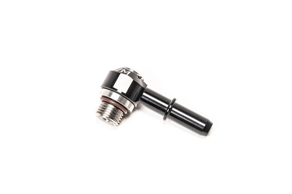 Radium 20-1000-0610S Low Profile Swivel Banjo Fitting, 6AN ORB to 10mm SAE Quick Connect Male