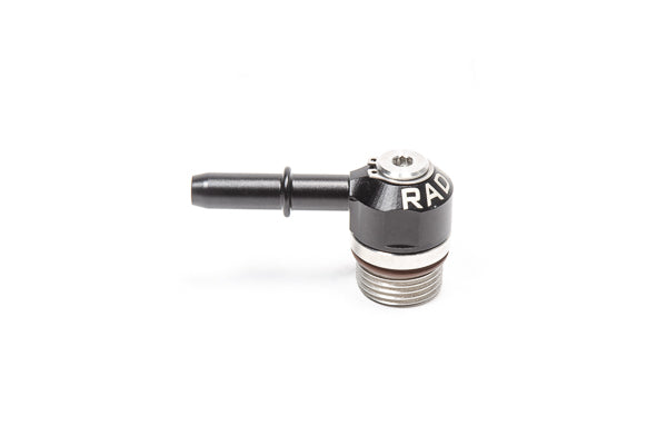 Radium 20-1000-08313 Low Profile Swivel Banjo Fitting, 8AN ORB to 5/16" SAE Quick Connect Male