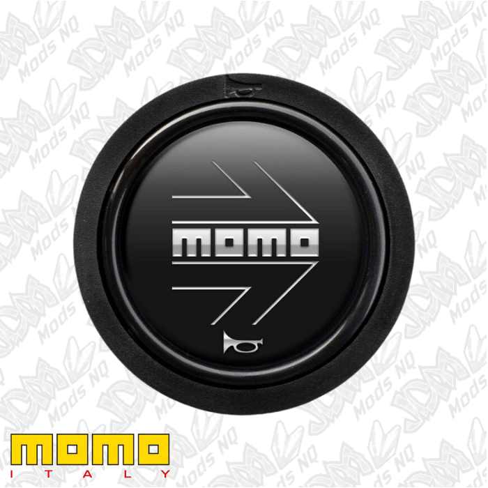 MOMO Chrome Arrow Over Matte Black Horn Buttons