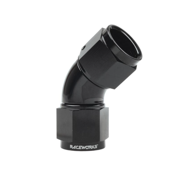 Raceworks Female to Female AN Swivel 45deg Fittings