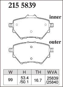 DIXCEL Rear Brake Pads – Peugeot 308 GTi 270 (T9)